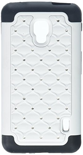 MyBat ASMYNA LG D500 (Optimus F6) Luxurious Lattice Dazzling TotalDefense Protector Cover - Retail Packaging - White/Black