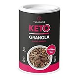 Tulipans Keto Granola ohne Zucker | Kakao-Crunch Protein-Müsli Low Carb | 80 % weniger Kohlenhydrate als herkömmliche Müslis | Unterstützt die ketogene Ernährung | 250 g Keto Müsli vegan