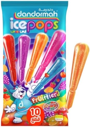 Dandormah Fruitter Ice Pops – Assorted Fruit Flavored Ice Lollies, 10 Pieces, 90ml Each, Refreshing Frozen Treat for Kids & Adults