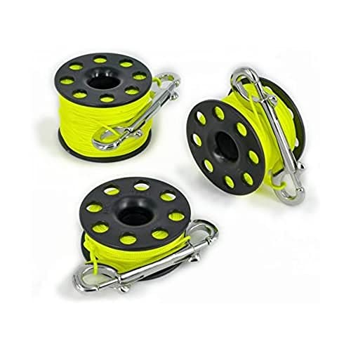 Carrete buceo Best Divers ml0055yl con cabo resistente negro de 15m 1