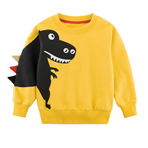 Boys Cute Dinosaurs Sweatshirts Pullover Cotton Shark Long Sleeve Tops Toddlers T-Shirt (Set# A, 6 Years) #TOP1