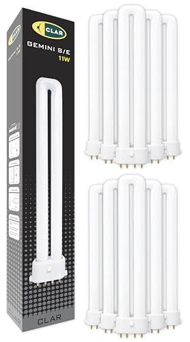 CLAR - Bombilla Fluorescente Gemini S/E 11W 4000K 2G7 Luz Blanca Neutra Lámpara Vertical Compacta CFL Bajo Consumo Iluminación Técnica Profesional Reemplazo Interior Oficina Cocina Escritorio Taller