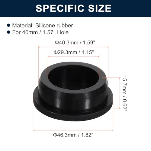 Image of uxcell 2 Pcs Black Plug Holes, Waterproof Rubber Button Plug for 40mm / 1.57 inch Hole