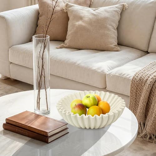 Bols décoratifs pour salon et centre de table moderne de couleur blanc cassé