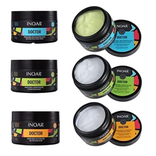 Kit Inoar Máscara Doctor Vegan Hidratação + Reconstrução + Nutrição 250g Kit Inoar Máscara Doctor Vegan Hidratação + Reconstrução + Nutrição 250g