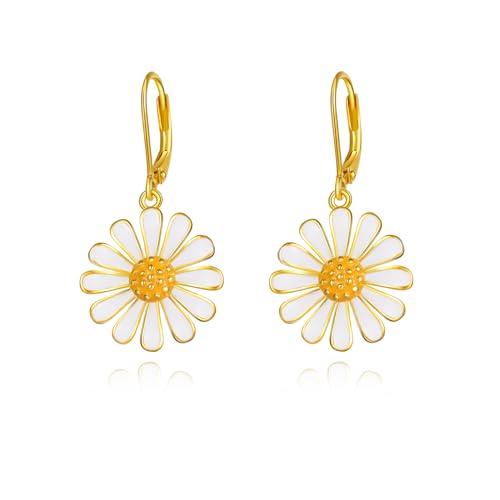 Flower Animal Earrings 925 Sterling Silver Animal French Dangle Earring Flower Earring Jewelry for Women US1