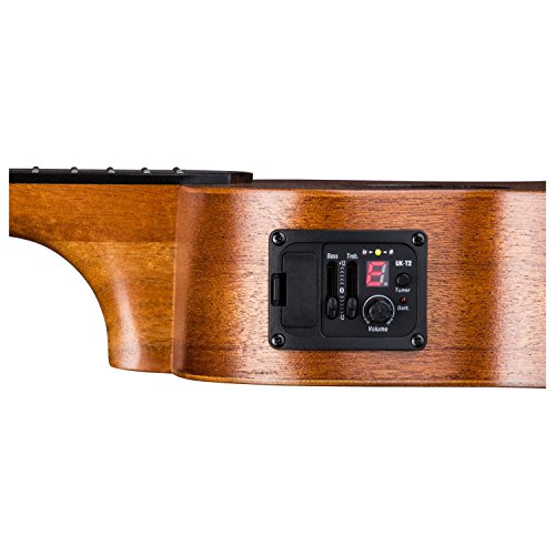 Luna vintage en acajou Soprano Ukulélé électrique acoustique W/chiffon, support et câble - Les Beatles, Paul McCartney, John Lennon, RIngo Starr, George Harrison Luna vintage en acajou Soprano Ukulélé électrique acoustique W/chiffon, support et câble – Image 3