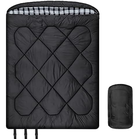 Saco de Dormir Doble de 0 Grados con Forro de Franela 100% algodón Cover