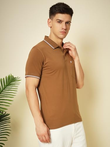 Image of UNIBERRY Men's Cotton Half Sleeves Solid Polo Neck T-shirt-MT4-BG 4XL