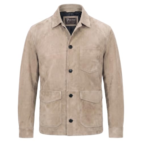 Image of Suede Leather Jacket Men - Real Lambskin Suede Casual Leather Jackets For Men - Mens Suede Jacket