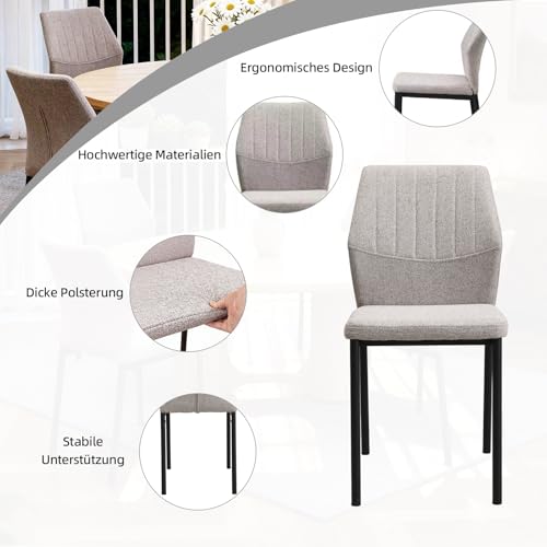 JoyyeSpace-Esszimmerstuhle-Beige-4er-Set-Kuchenstuhl-Polsterstuhl-Stuhle-Esszimmer-Beige-Sitzflache-aus-Polyester-fur-Esszimmer-Wohnzimmer-Schlafzimmer | Dealmeister.io Alt tag für bilder post titel