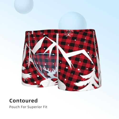 Boys' Cotton Boxer Brief Soft Underwear-Christmas Buffalo Plaid4