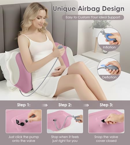 Image of Pregnancy Pillows for Sleeping, Memory Foam Maternity Pillow Support for Back Belly HIPS, Adjustable Travel Wedge Pillow for Pregnant Women, Side Sleeping Pregnant Pillows with Cooling Pillowcase