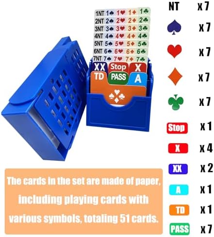 Bridge Bidding Boxes Set of 4 -Bidding Box Easy to Carry and Store -Suit for Bridge Player and Bridge Club Include Waterproof Plastic Bidding Cards(Sky Blue) image 5