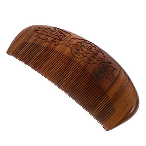 Peine de madera portátil Healifty 12.8 cm masajeador miniatura 1