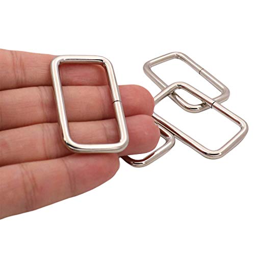 Generic Metal Silvery Rectangle Buckle 1.5" X 0.8" Inside Dimensions Loop Ring Belt And Strap Keeper Pack Of 10 #TOP2
