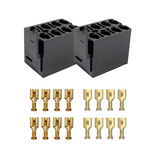 Image of 2 Set Rocker Switch Plug Socket with 6.3mm Female Spade Terminals for ARB Carling Switch Connection