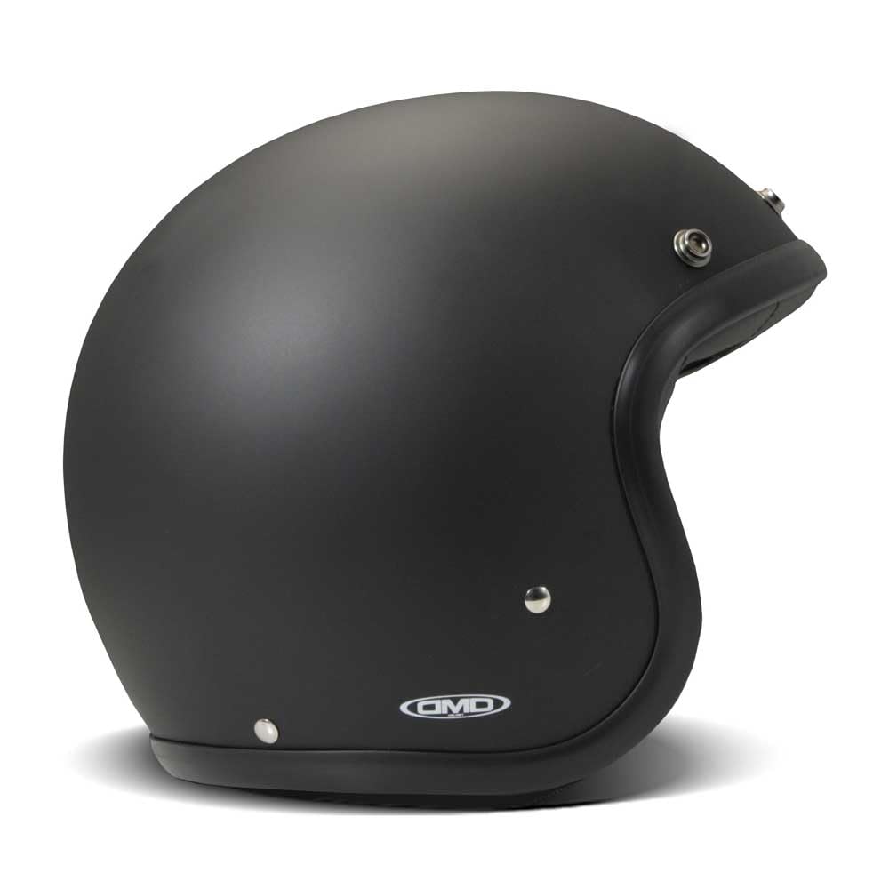 DMD Casco de moto retro mate negro abierto ECE22.06