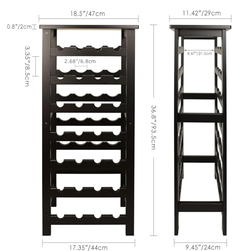 Soporte de Vino de Madera Libre con 7 Estantes para 28 Botellas miniatura 2