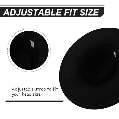 Image of Fedora Hats for Women Man with Big Wide Brim Classic Suede Panama Hat Western Outdoor hat