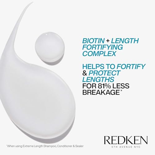 redken extreme length biotin shampoo for longer hair  promotes healthy hair growth strengthens damaged hair prevents hair breakage infused with biotin