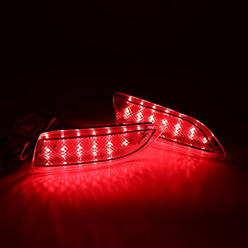 2 Pcs LED Retrovisor Bumper Refletor Luz Vermelho Carro Condução Do Freio Nevoeiro Guarnição Moldage