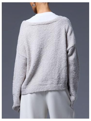 Floerns Women's Casual Long Sleeve Cardigan V Neck Oversized Knitted Sweater3