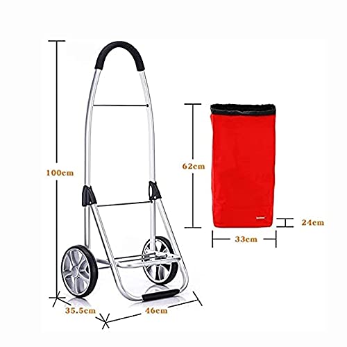 COUYY Trolley, Aluminiumlegierung Tragbare Handwagen, Verdicken wasserdichte Einkaufen Trolley Bag Alte Mann Supermarkt… – Bild 3
