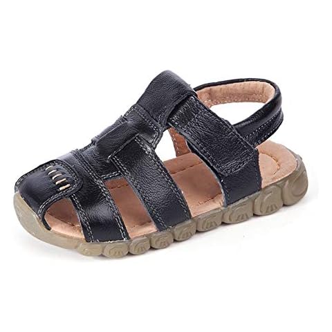 Boy Sandals Sports Outdoor Beach Sandals Beach Kid Summer Sandals Walking Shoes (EU27, Black) Cover