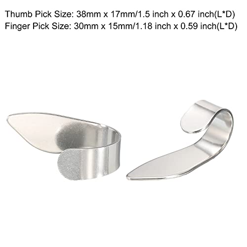 sourcing map Réglable Pouce Médiators 1 pièces Argent Inox Acier Doigt Médiators 3Pcs pour Guitare - Les Beatles, Paul McCartney, John Lennon, RIngo Starr, George Harrison sourcing map Réglable Pouce Médiators 1 pièces Argent Inox Acier Doigt Médiators 3Pcs pour Guitare – Image 3