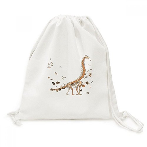 Sac de voyage en toile herbe dinosaur bones immense avec cordon de serrage et grand volume