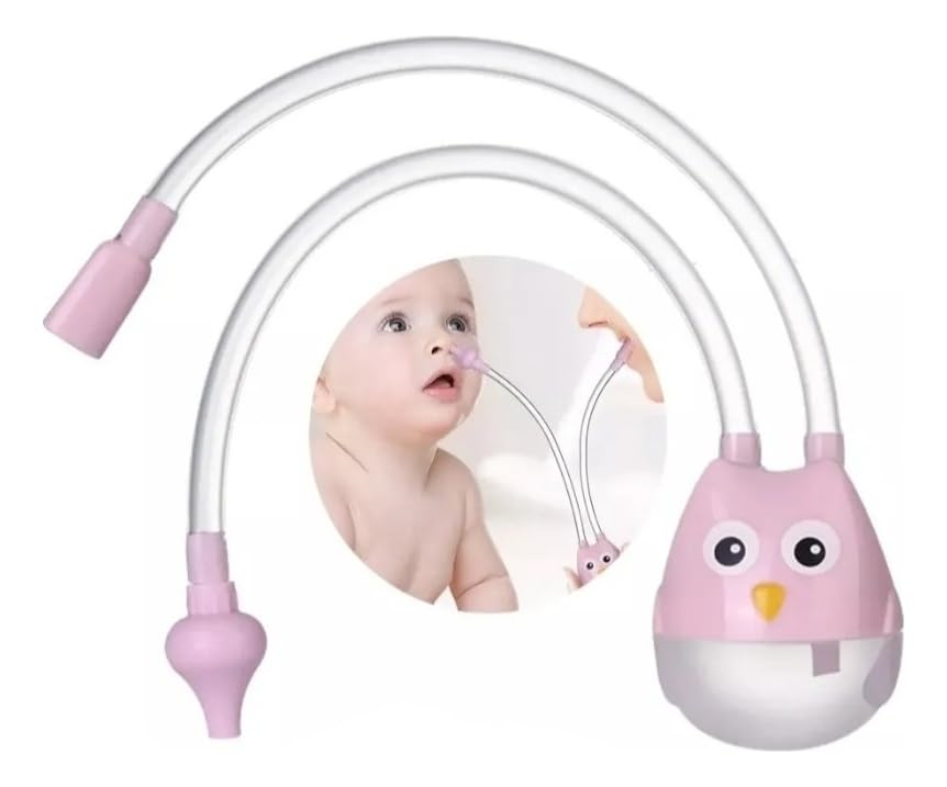 Aspirador Nasal Bebê Higiene Nariz Sugador De Catarro Infantil Sucção Cuidados com o Bebê (ROSA, ÚNICO)