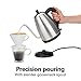 Hamilton Beach Gooseneck Pour Over Electric Tea Kettle, Water Boiler & Heater, 1.2 L, Cordless, Auto-Shutoff & Boil-Dry Protection, Stainless Steel (40899)