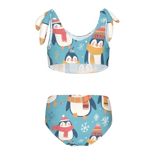 KLL Christmas Penguin Girls 2 Piece Bikini Sets Scoop Neck Beach Swimsuit Swimwear2