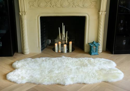 Sheepskin Wool Area Rug 4x6 Natural Hypoallergenic