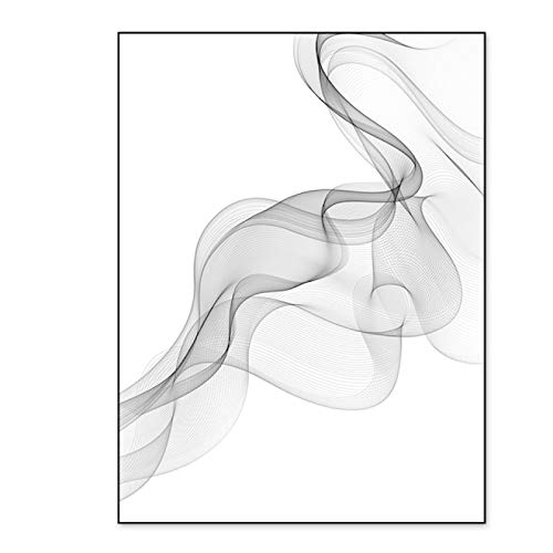 Noir et blanc abstrait lignes ondulées triptyque géométrique - 3