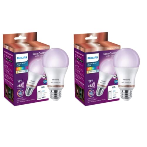 Philips WiZ 10W E27 Wi-Fi & Bluetooth LED Smart Bulb with Music Sync, Compatible with Amazon Alexa & Google Assistant, 16 Million Colours & Motion Sen