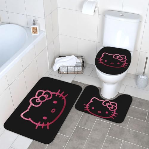 ハローキティトイレマット バスマット ホルダー 　３点　ヒョウ柄 　新品 Amazon｜トイレマット ハローキティピンクのヒョウ柄 3点セット