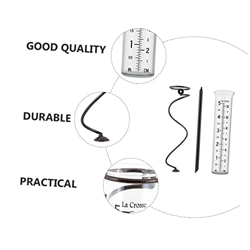 Happyyami 2 Stück Regenmesser Transparenter Behälter Mini-Messbecher Messbecher Kunststoff-Regenmesser Schaufel Regenmessrohre Regenmesser Glas-Messbecher Eisen Hängender – Bild 3