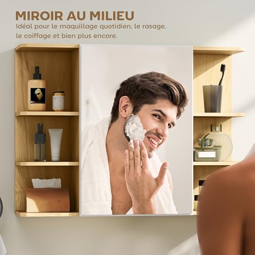 Armoire murale salle de bain avec miroir HOMCOM
