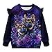 WELLFLYHOM German Shepherd Girl's Graphic Shirts Top 1-2T Rose Galaxy Drop Shoulder Sweatshirts Long Sleeve Crewneck Sweater Top Ruffle Pullover Tops T Shirt