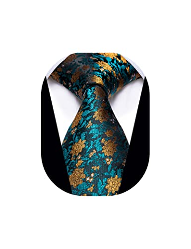 Image of YourTies Paisley Men's Necktie Woven Silk Floral Ties for Men Designer Formal Business Party Wedding