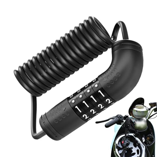Candado antirrobo para casco de motocicleta | Accesorio retráctil ligero antirrobo para bicicleta, candados de combinación para bicicletas, desplazamientos, ciudad, montaña, carretera, viajes