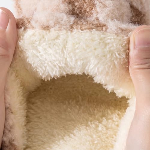 Cotton Slippers Checkered Fuzzy Thick-soled Winter Soft Rubber Bottom Warm Unisex Non-slip Floor Bedroom Home Casual4