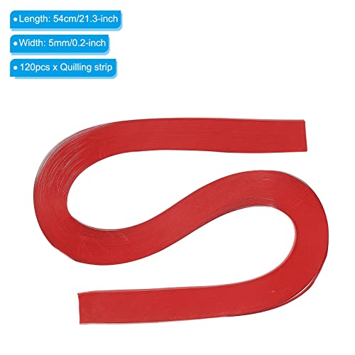 PATIKIL Quilling Strips Paper 120pcs 3/16"(5mm) 54cm Origami Paper Quilling Strip for Art DIY Hand Craft Christmas Red - Image 2