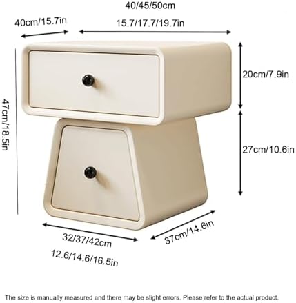Modern Wooden Nightstand - Stylish Bedside Table with Storage Cabinet for Bedroom & Living Room - Versatile Black End Table (45x40x47cm) - Sleek Design & Functional Storage