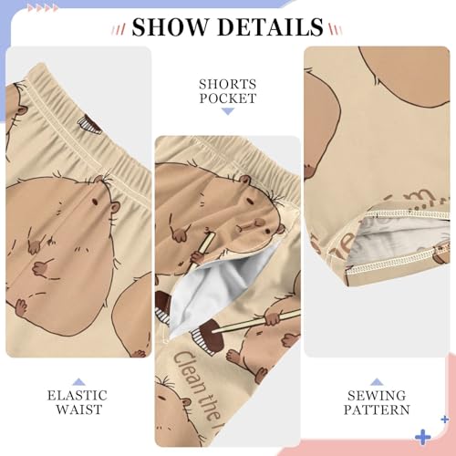 Capybara Brown Pajama Pants Long Sleep Pant Soft PJ Bottoms Sleepwear4