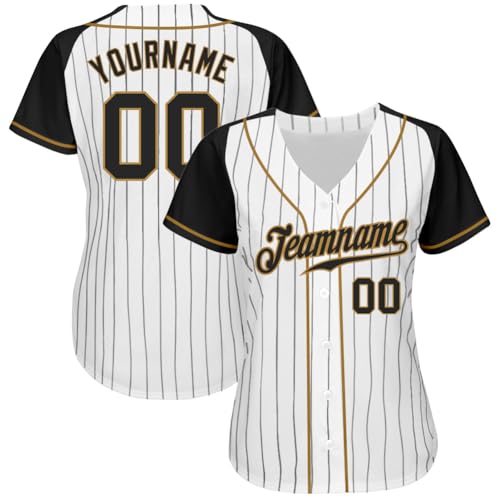 Jersey de Béisbol Personalizado Blanco con Rayas Negras, Nombre, Número y Logo Bordados para Hombres, Mujeres, Jóvenes y Niños miniatura 2