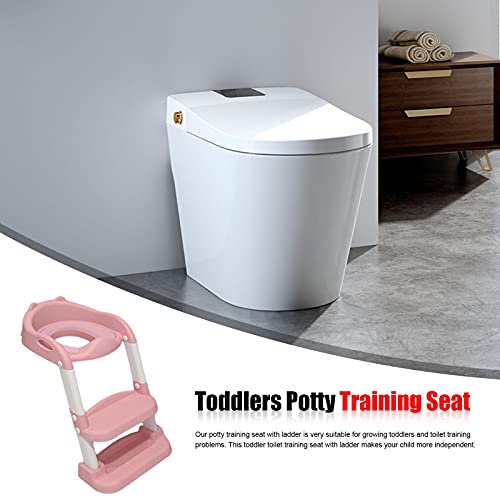 fdsfd Potty Training toiletbril met stappen baby peuter kind toilet training stoel gewatteerde stoel antislip brede… - Afbeelding 3