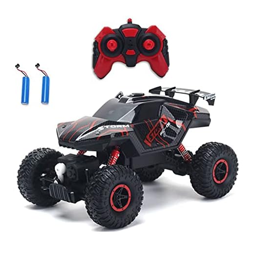 YYQPF RC-bilar, fjärrkontroll lastbil för vuxna/barn/pojkar, snabb radiostyrd bil för alla terränger, off-road hobbylastbilar, LED-billjusskal för barn och vuxna (röd)